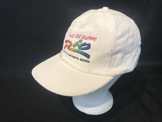 Rio Las Vegas Vintage Snapback Hat Cap Made Corduroy Casino Race Sports Book