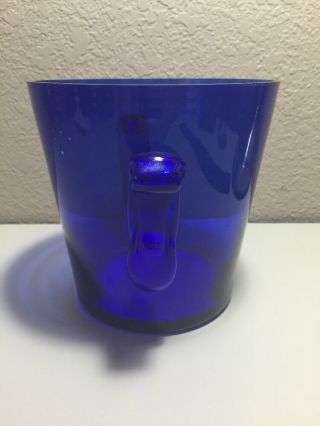 Vintage Cobalt Blue Ice Bucket Wine Cooler 5.  75 