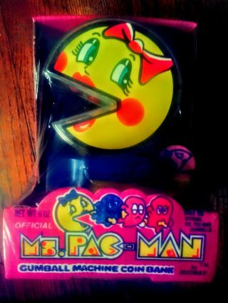 Vintage 1980 Mrs.  Pac - Man Gumball Machine (in Package)