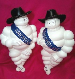 2 X 17 " Light Michelin Man Doll Figure Bibendum Advertise Tire,  Hat