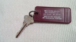 Old Vintage Western Hotel Fremont St Las Vegas Nv Room Key & Fob