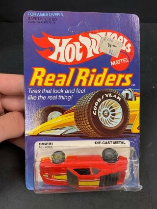 1982 Mattel Hot Wheels Real Riders In Pkg.  Bmw M1 4364 Unpunched S&h