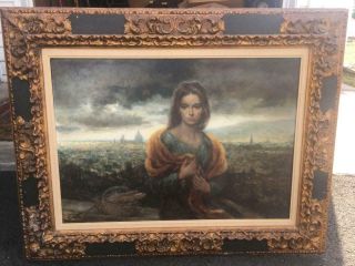 Joseph Wallace King Aka Vinciata Oil Painting " Young Girl Of Firenze "