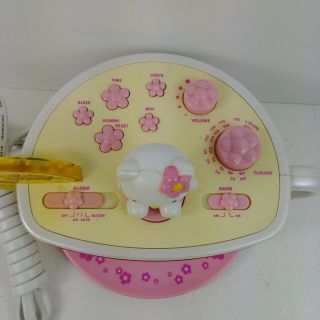 Hello Kitty Tea Cup Clock Radio Night Light KT2055 Pink Alarm Backup Battery 2