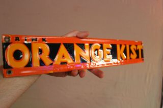 Drink Orange Kist Soda Pop Porcelain Metal Sign Gas Oil General Store Crush Farm