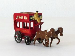 Vintage Lesney Moko Matchbox Y - 12 London Horse Drawn Bus Metal Wheels Xlnt 1959