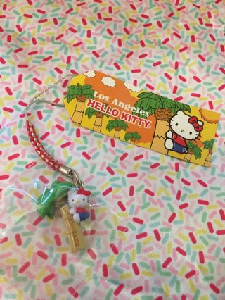 Hello Kitty Los Angeles Cellphone Charm Bag Charm Rare Kawaii Sanrio Trinkets