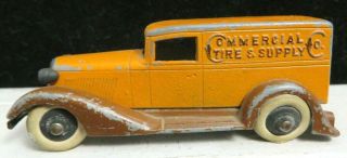 Vintage Tootsietoy 1930 ' s Graham Series RARE Commercial Tire Van Orange/Brown 2