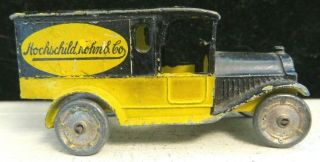 Vintage Tootsietoy 3 " Rare 4630 Hochschild Kohn & Co.  Yellow & Black Truck