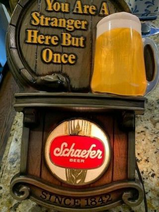 Vintage Schaefer Beer " You Are A Stranger Here But Once ".