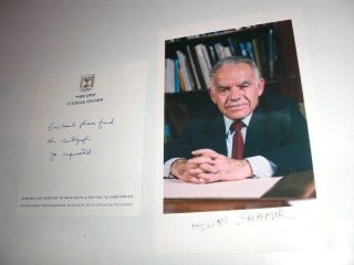 Yitzhak Shamir Former Prime Minister Israel Signed Photo & Letterhead