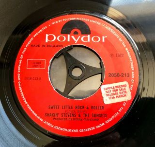 Shakin’ Stevens And The Sunsets 7” Vinyl Single SWEET LITTLE ROCK N ROLLER DEMO 2