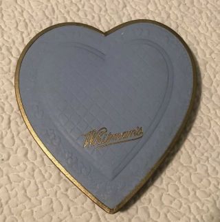 Vintage Whitmans Heart Box Blue Chocolates Candy Valentines Antique