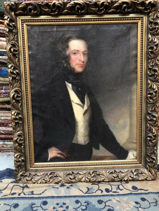 AUTH: 18th century Portrait of an English Aristocratic Gentleman Oil painting NR 2