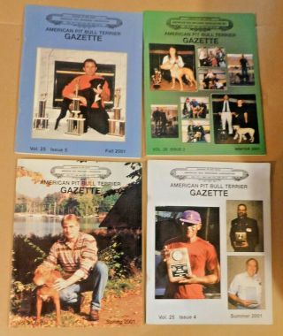 American Pit Bull Terrier Gazette Whole Year 4 Issues 2001