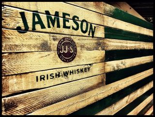 Jameson Irish Whiskey Rustic Wooden Flag