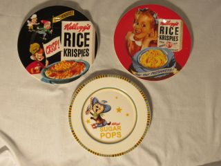 Vintage Kelloggs Cereal Plates (3) : Rare Sugar Pops X1 /rice Krispies X2