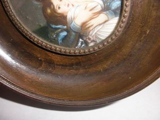 Antique 19t miniature self portrait daughter afte Elisabeth Louise Vigee Le Brun 3