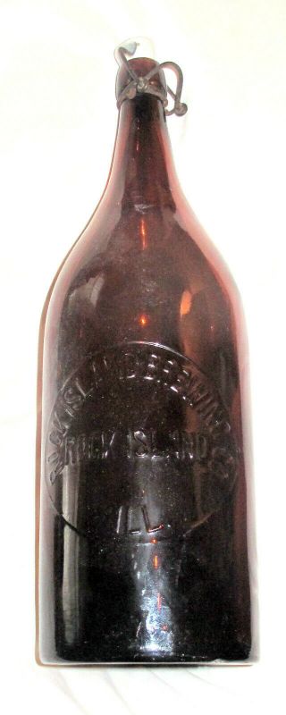 Rare 1/2 Gallon Rock Island Brewing Co.  Rock Island Illinois Blob Beer Bottle