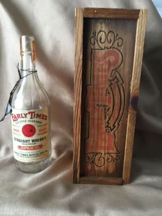 Vintage Advertising Early Times Box With Bottle