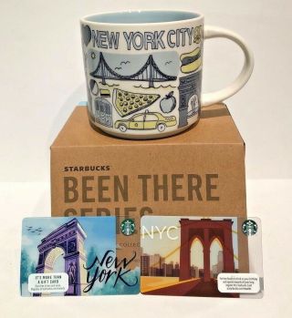 Starbucks Nyc Coffee Mug Cup Been There Series Statue Of Liberty Cab 2 Bonus
