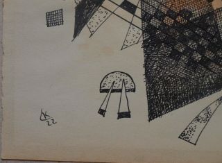 Kandinsky Signed Pen & Ink On Paper