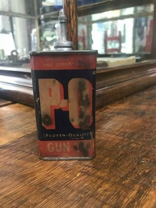 Vintage American Oil And Supply Co.  Proven Quality Oil Can - - 4oz - - Lead Top