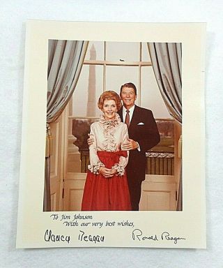 Official Wh Photo Of President Ronald Reagan & Nancy Reagan Autographed,  Ca 1983