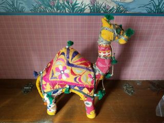 Vtg Camel Figurine Hand Woven India 100 Cotton Solid Stuffed