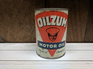 Vintage Empty Early Oilzum Motor Oil Quart Can