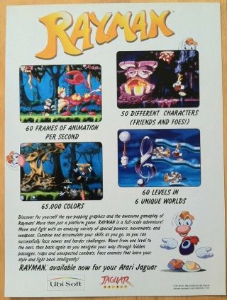 Rayman Atari Jaguar Poster Ad Print