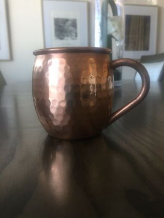 Ketel One Vodka Moscow Mule Hammered Copper Mug 3.  75” Tall 2