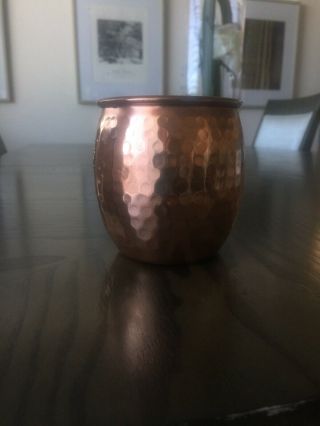 Ketel One Vodka Moscow Mule Hammered Copper Mug 3.  75” Tall 3
