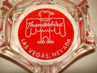 Vintage Thunderbird Hotel Casino Las Vegas Nevada Glass Ashtray 2