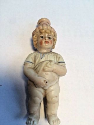 Antique Bisque Novelty Bottle Pee Pee Boy Peeing Scent Liqour Figural Squirter