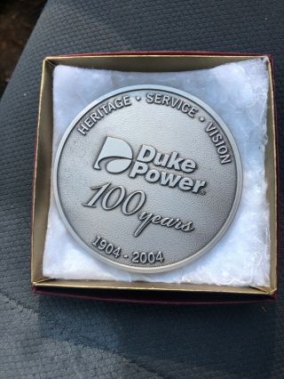 Duke Power Company 100 Years Medallion (1904 - 2004)