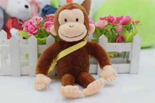 Sun Arrow Curious George Monkey With Bag Stuffed Plush Toy 8 "