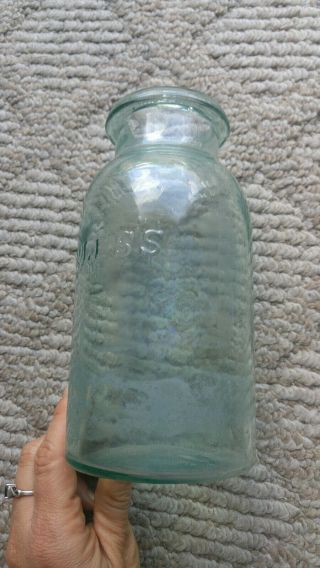 Vintage/Antique Peerless Wide Mouth Mason Type Jar 3 Aqua/Lt.  Green 4