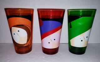 2011 Comedy Central South Park - Kenny,  Stan,  Kyle - 3 Pc Glass Set