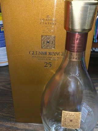 Glenmorangie 25 Year Old - Extremely Rare Empty Bottle And Box - 750ml