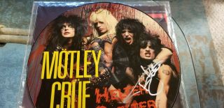 Motley Crue - Autographed - Helter Skelter Picture Disc Lp Promo - W/insert Poster