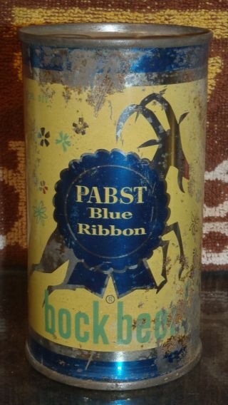 1950s Pabst Blue Ribbon Bock Flat Top Beer Can Los Angeles California