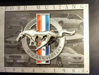 Ford Mustang 35th Anniversary Metal Hanging Wall Tin Decor 10 X 20