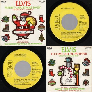 (1s Promo) Elvis Presley " Merry Christmas Baby /o Come,  All Ye Faithful " 74 - 0572