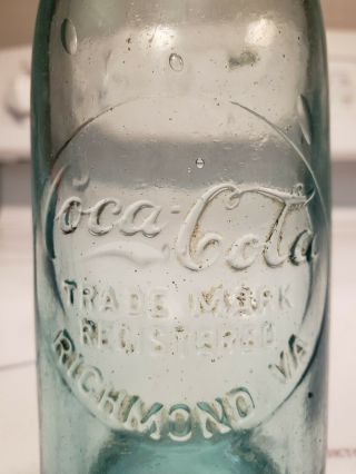 COCA COLA straight side Coke bottle RICHMOND VA slug plate early crude 7
