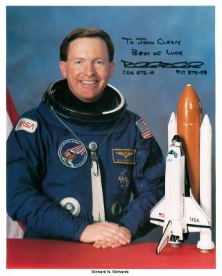 American Astronaut Richard N Richards Autograph Signed Photo Nasa