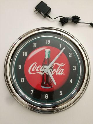 Coca - Cola Deco Coke Led Wall Clock W Power Adapter