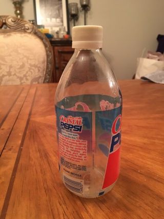 1990s Vintage Crystal Pepsi Bottle,  Glass,  Collectible 3