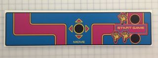 1981 Midway Ms Pac Man Arcade Control Panel Overlay Namco Upright Game