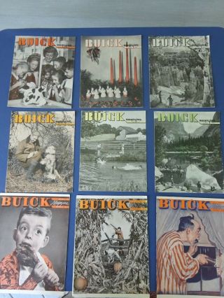 9 Buick Magazines,  1948,  1950,  1952,  From Your Buick Delaer